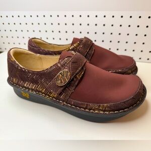 Alegria Dream Fit DEN-589W Leather Neoprene Comfort Shoes Brown Gold 41 US 10.5